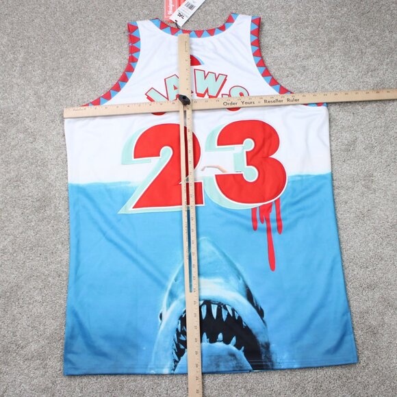 Jaws Basketball Jersey NWT Mens 2XL XXL Headgear Classics 1975 Shark Movie HGC - Picture 13 of 16